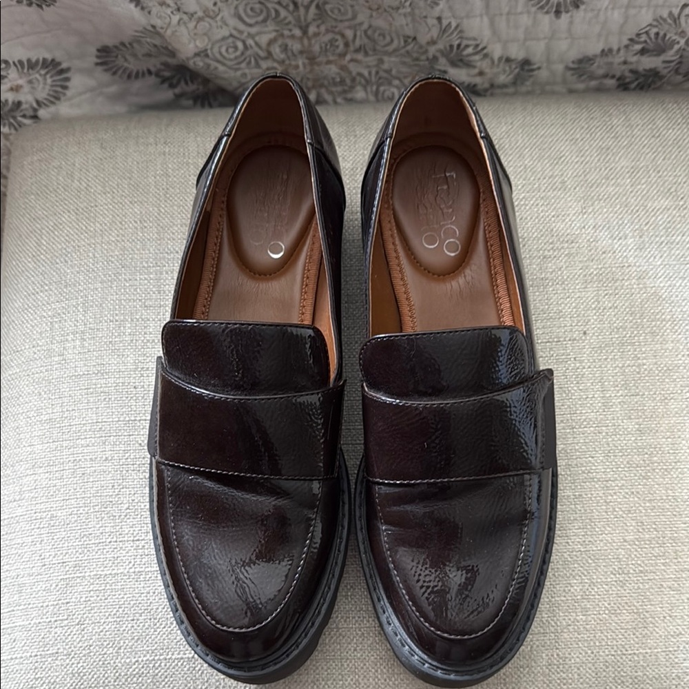 Franco Sarto Women's Dark Brown Patent Loafers
